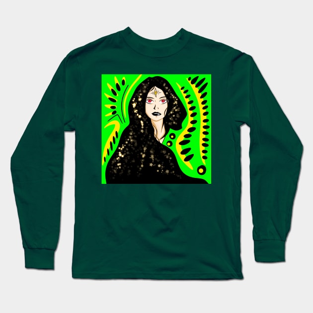 magical witch in trance mandala ecopop Long Sleeve T-Shirt by jorge_lebeau